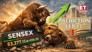 “Sensex Set for Technical Showdown on February 17: PowerGrid Leads Gains Amid Resistance Levels”